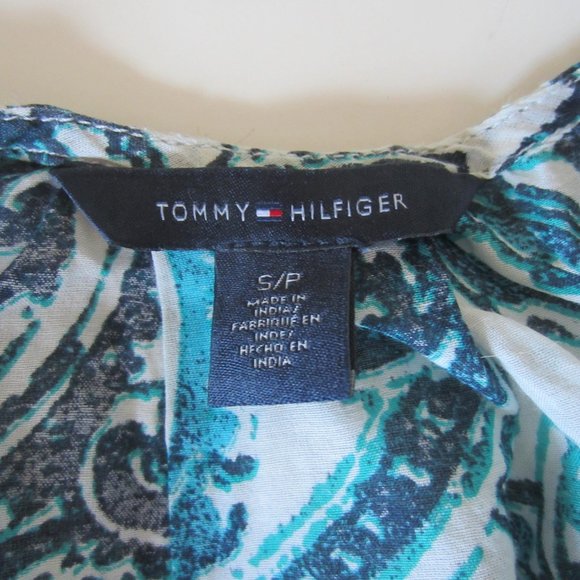 TOMMY HILFIGER Women's Sleeveless Pullover Top Size S/P Blue Pattern --- - Picture 4 of 9